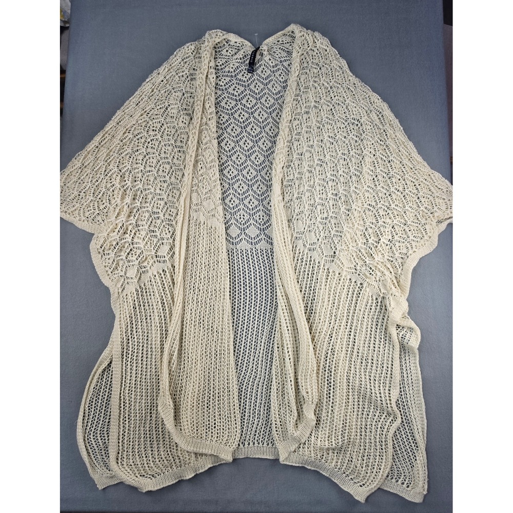 Torrid Boho Open Knit Cover Up Cardigan Cream Womens OS